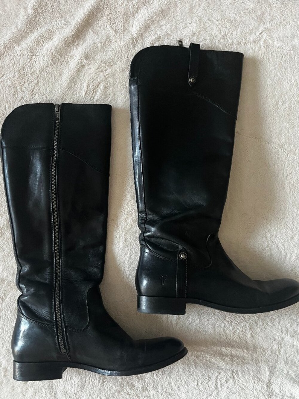 FRYE Black Leather Riding Boots - Size 10